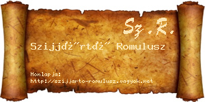Szijjártó Romulusz névjegykártya